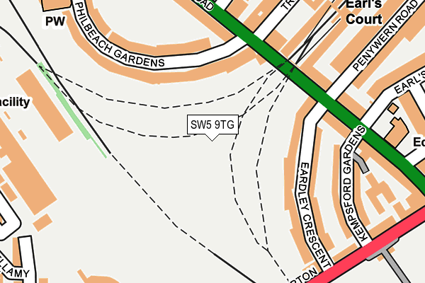 SW5 9TG map - OS OpenMap – Local (Ordnance Survey)
