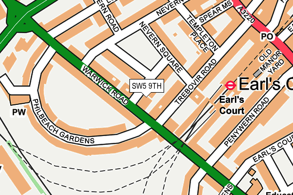 SW5 9TH map - OS OpenMap – Local (Ordnance Survey)