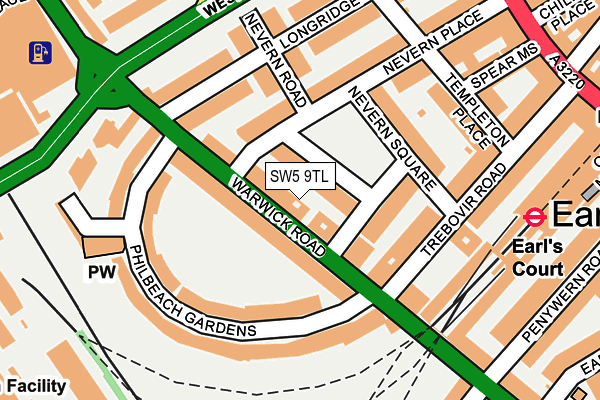 SW5 9TL map - OS OpenMap – Local (Ordnance Survey)