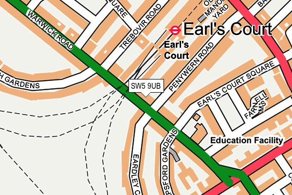 SW5 9UB map - OS OpenMap – Local (Ordnance Survey)