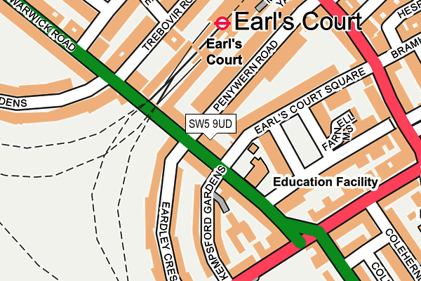 SW5 9UD map - OS OpenMap – Local (Ordnance Survey)