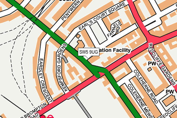 SW5 9UG map - OS OpenMap – Local (Ordnance Survey)