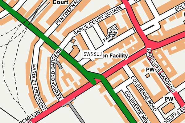 SW5 9UJ map - OS OpenMap – Local (Ordnance Survey)