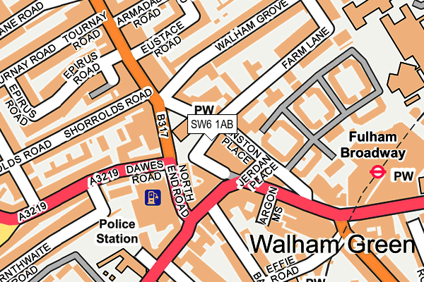 SW6 1AB map - OS OpenMap – Local (Ordnance Survey)