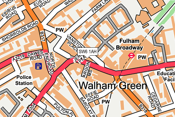 SW6 1AH map - OS OpenMap – Local (Ordnance Survey)