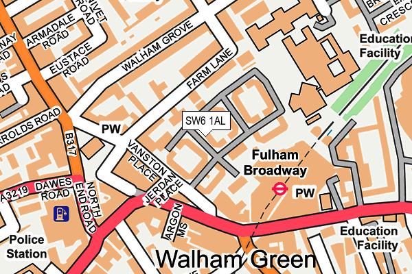 SW6 1AL map - OS OpenMap – Local (Ordnance Survey)