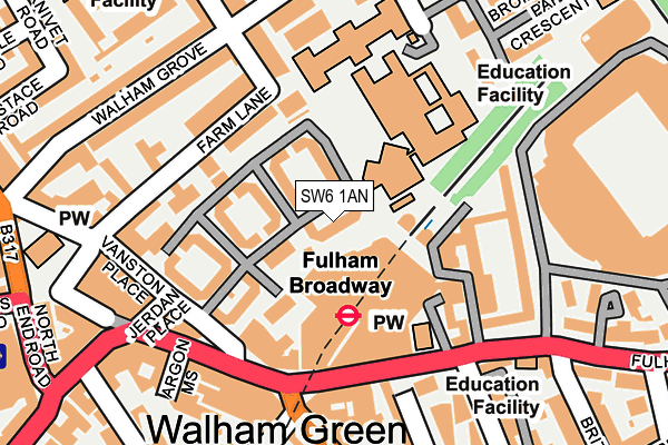 SW6 1AN map - OS OpenMap – Local (Ordnance Survey)