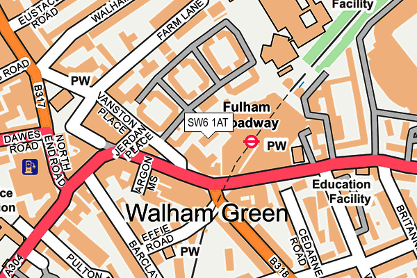 SW6 1AT map - OS OpenMap – Local (Ordnance Survey)