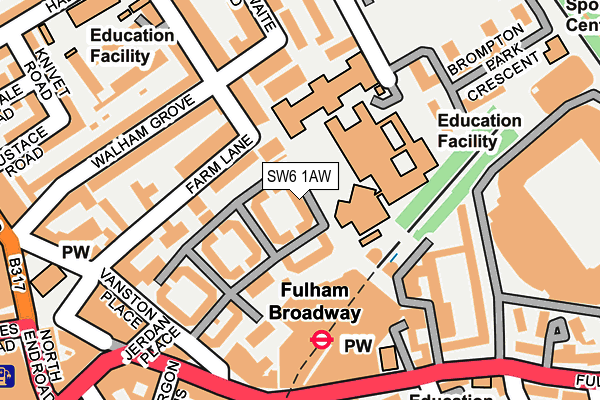 SW6 1AW map - OS OpenMap – Local (Ordnance Survey)