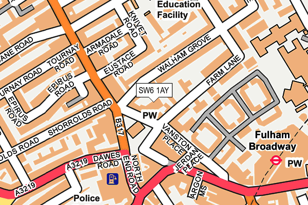 SW6 1AY map - OS OpenMap – Local (Ordnance Survey)