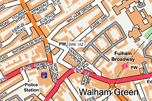 SW6 1AZ map - OS OpenMap – Local (Ordnance Survey)