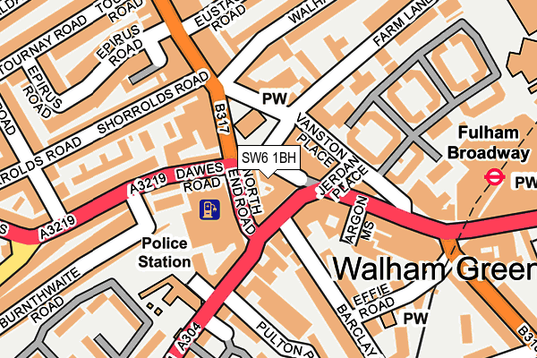 SW6 1BH map - OS OpenMap – Local (Ordnance Survey)