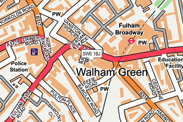 SW6 1BJ map - OS OpenMap – Local (Ordnance Survey)