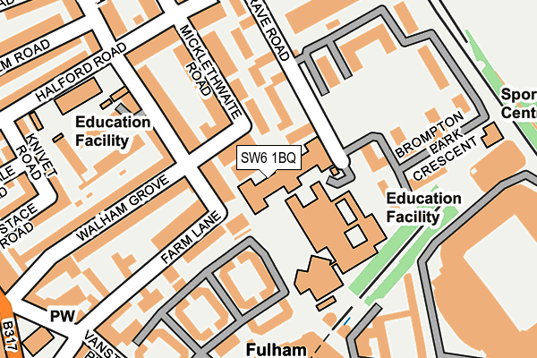 SW6 1BQ map - OS OpenMap – Local (Ordnance Survey)