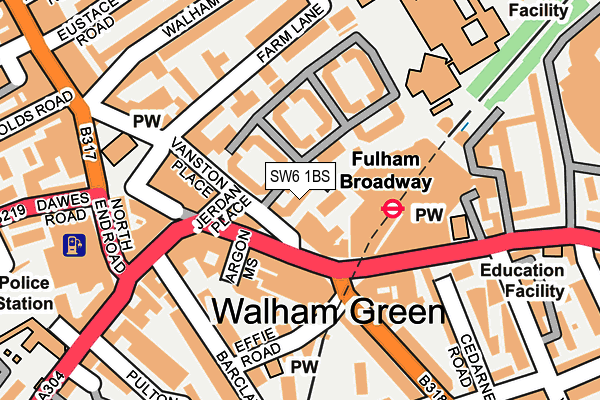 SW6 1BS map - OS OpenMap – Local (Ordnance Survey)