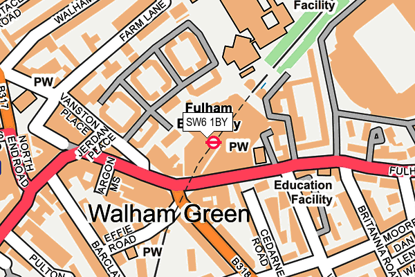 SW6 1BY map - OS OpenMap – Local (Ordnance Survey)