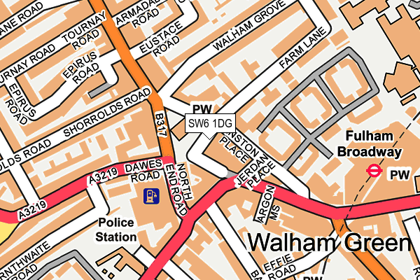 SW6 1DG map - OS OpenMap – Local (Ordnance Survey)