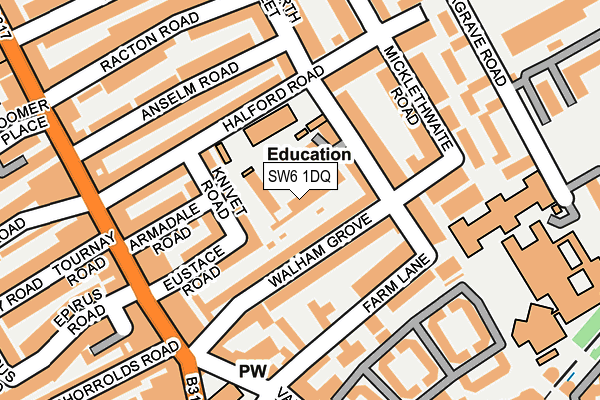 SW6 1DQ map - OS OpenMap – Local (Ordnance Survey)