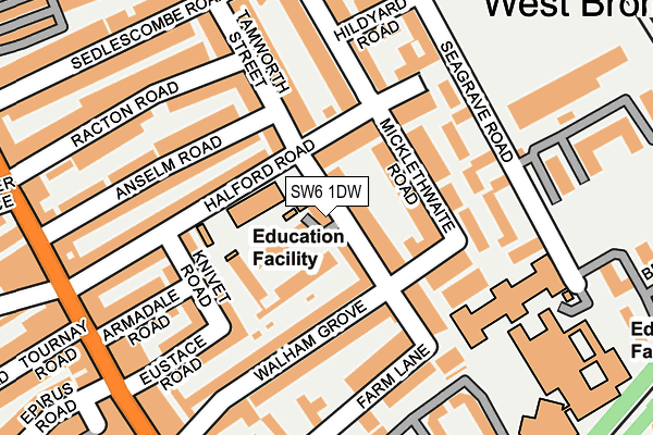 SW6 1DW map - OS OpenMap – Local (Ordnance Survey)