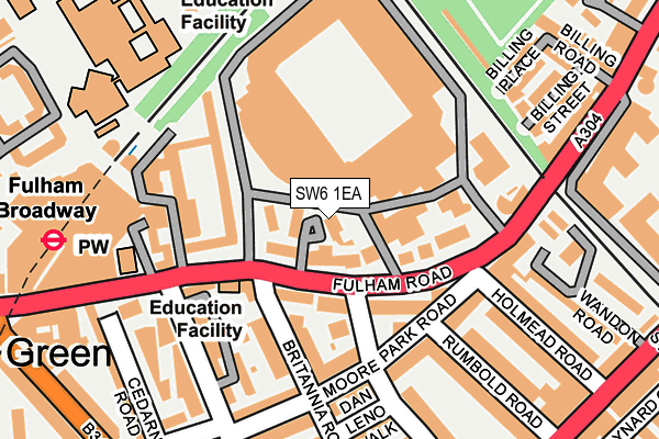 SW6 1EA map - OS OpenMap – Local (Ordnance Survey)