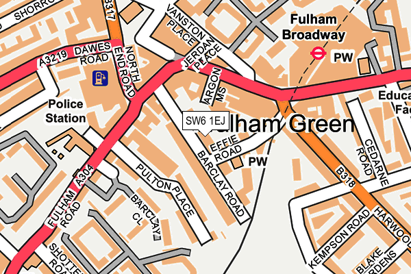 SW6 1EJ map - OS OpenMap – Local (Ordnance Survey)