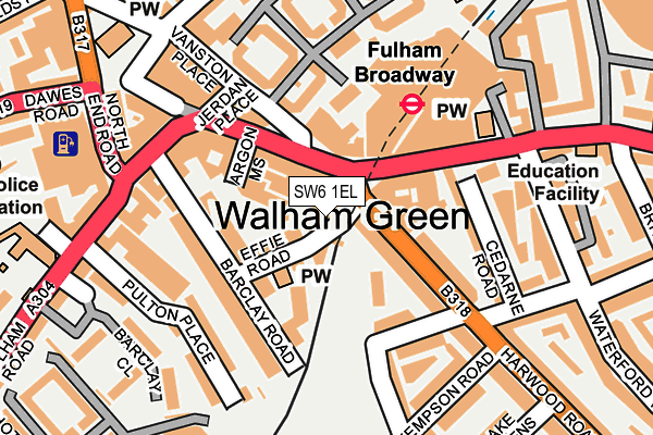 SW6 1EL map - OS OpenMap – Local (Ordnance Survey)