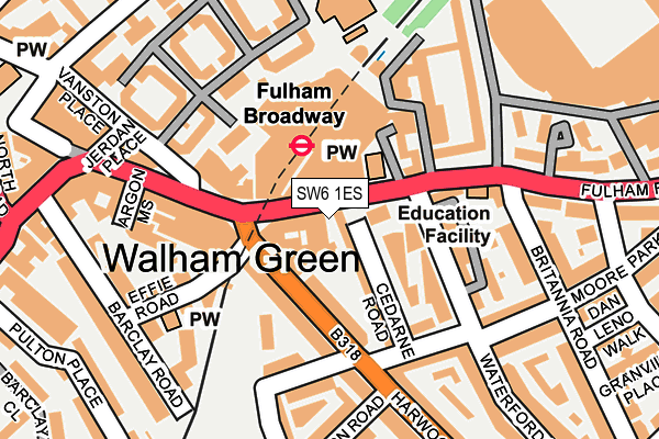 SW6 1ES map - OS OpenMap – Local (Ordnance Survey)