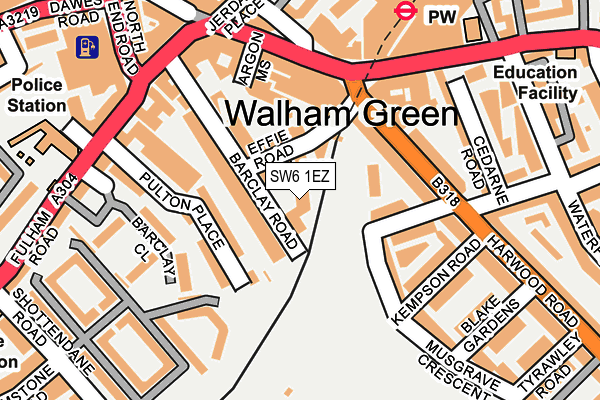 SW6 1EZ map - OS OpenMap – Local (Ordnance Survey)