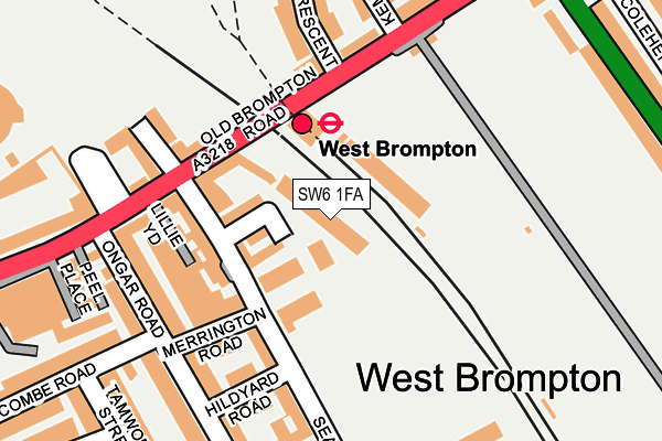 SW6 1FA map - OS OpenMap – Local (Ordnance Survey)