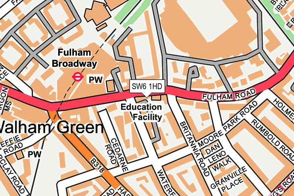 SW6 1HD map - OS OpenMap – Local (Ordnance Survey)