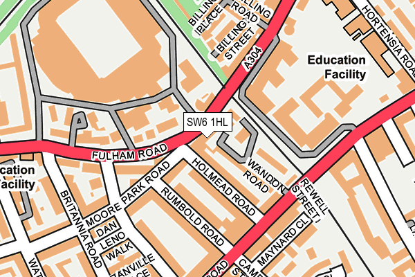 SW6 1HL map - OS OpenMap – Local (Ordnance Survey)