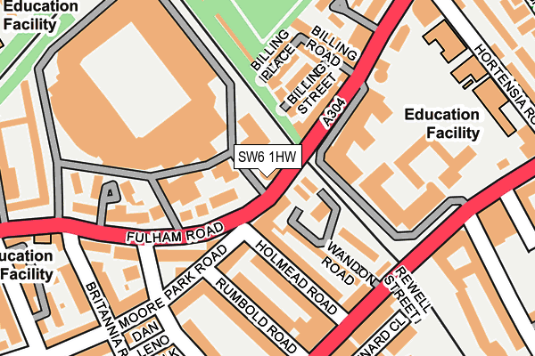 SW6 1HW map - OS OpenMap – Local (Ordnance Survey)