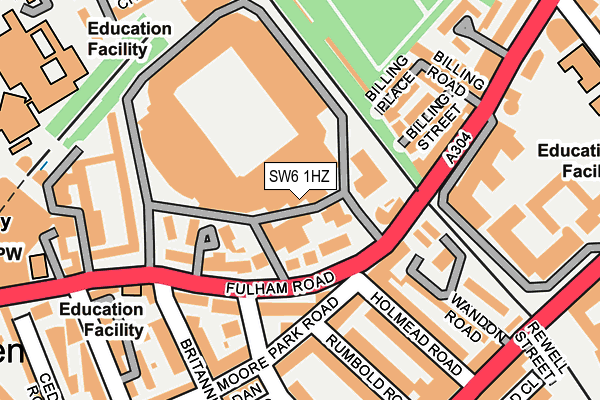 SW6 1HZ map - OS OpenMap – Local (Ordnance Survey)