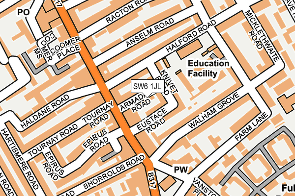 SW6 1JL map - OS OpenMap – Local (Ordnance Survey)