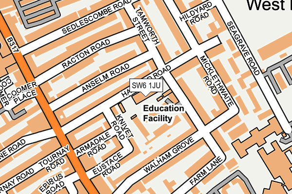 SW6 1JU map - OS OpenMap – Local (Ordnance Survey)