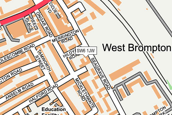 SW6 1JW map - OS OpenMap – Local (Ordnance Survey)