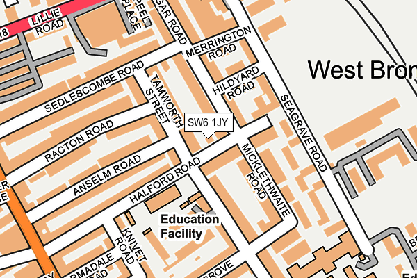 SW6 1JY map - OS OpenMap – Local (Ordnance Survey)