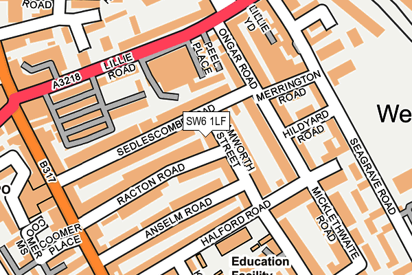 SW6 1LF map - OS OpenMap – Local (Ordnance Survey)