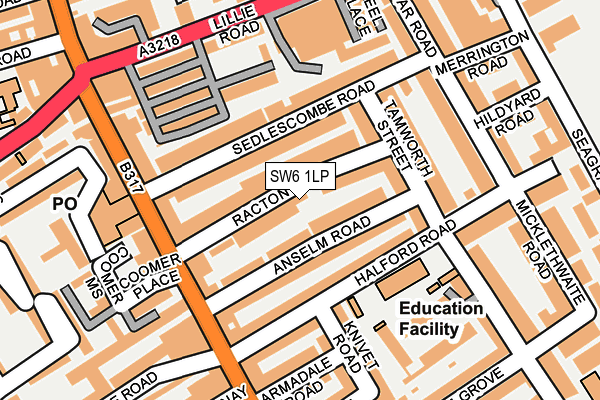 SW6 1LP map - OS OpenMap – Local (Ordnance Survey)