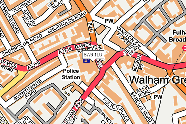 SW6 1LU map - OS OpenMap – Local (Ordnance Survey)