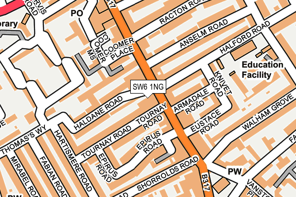 SW6 1NG map - OS OpenMap – Local (Ordnance Survey)