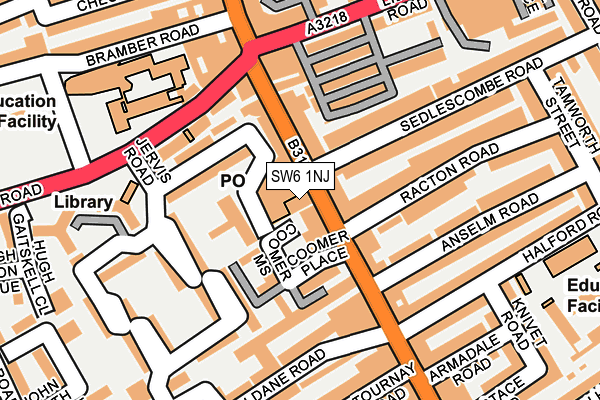 SW6 1NJ map - OS OpenMap – Local (Ordnance Survey)