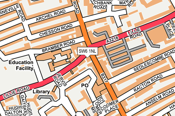 SW6 1NL map - OS OpenMap – Local (Ordnance Survey)