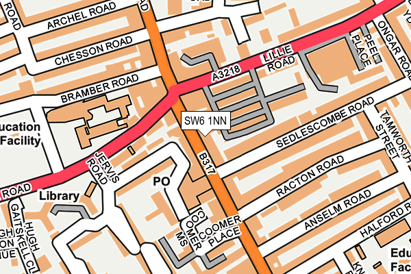 SW6 1NN map - OS OpenMap – Local (Ordnance Survey)