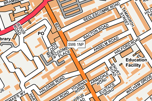 SW6 1NP map - OS OpenMap – Local (Ordnance Survey)