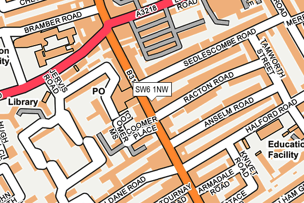 SW6 1NW map - OS OpenMap – Local (Ordnance Survey)