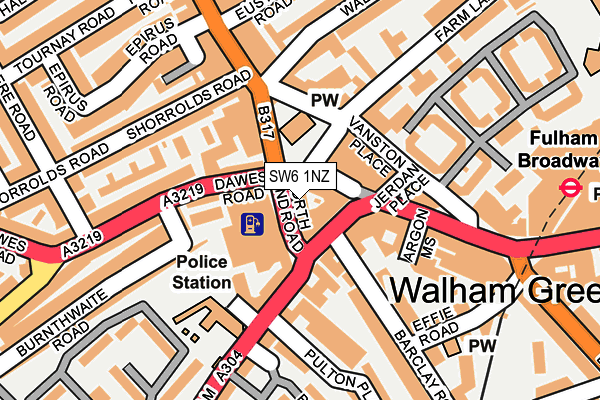 SW6 1NZ map - OS OpenMap – Local (Ordnance Survey)