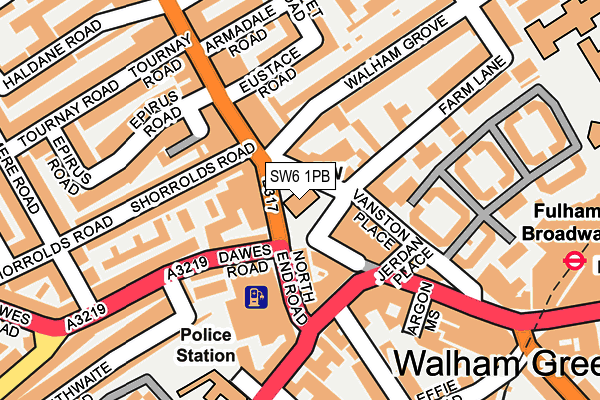 SW6 1PB map - OS OpenMap – Local (Ordnance Survey)