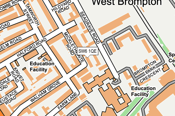 SW6 1QE map - OS OpenMap – Local (Ordnance Survey)