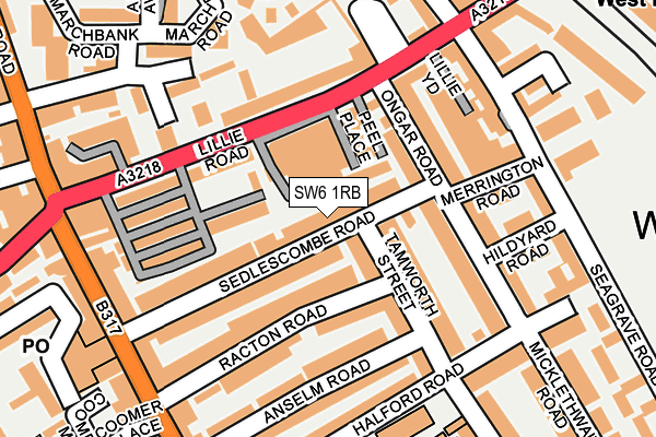 SW6 1RB map - OS OpenMap – Local (Ordnance Survey)